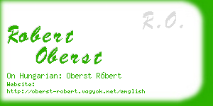 robert oberst business card